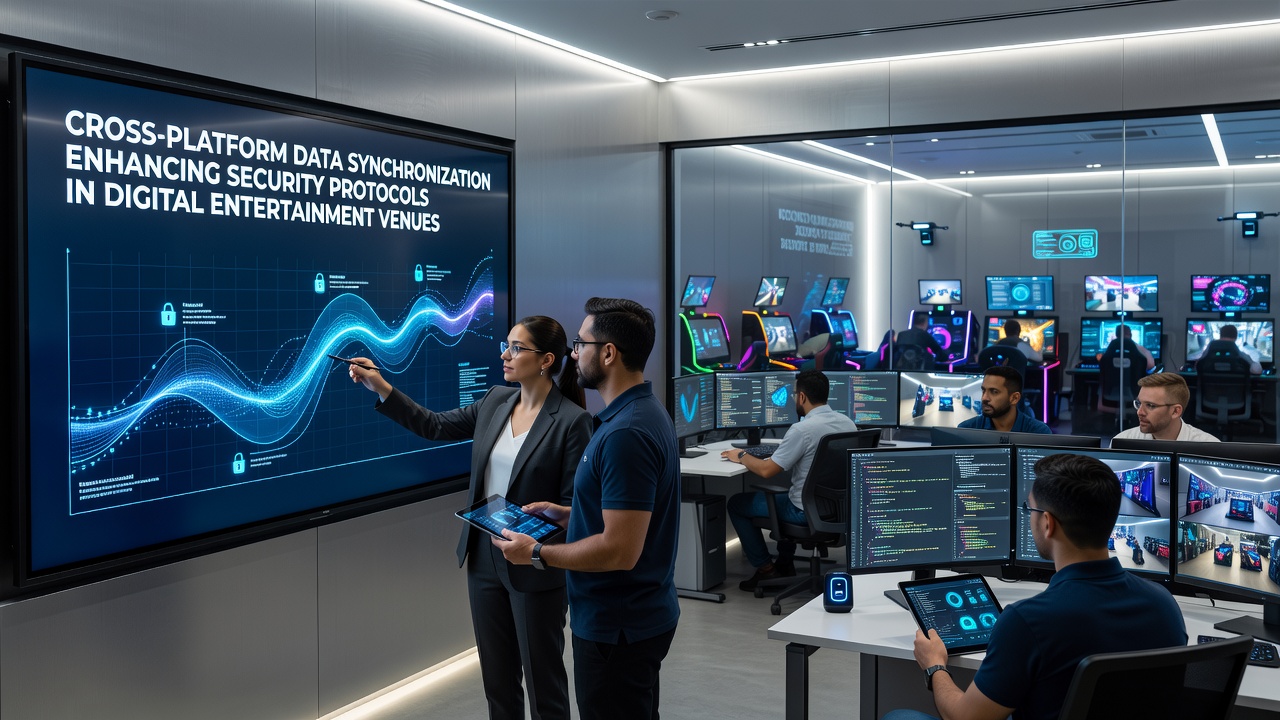 Visualisierung von Sicherheitsprotokollen mit synchronisierten Datenströmen zwischen mobilen und stationären Systemen in Entertainment-Venues