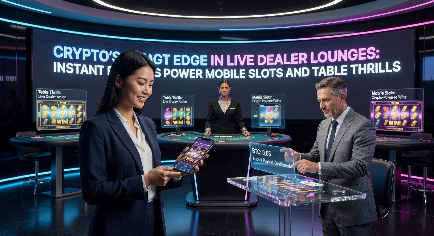 Live-Dealer-Lounge mit Krypto-Transaktionen auf Mobilgeräten, wo Spieler Slots und Tische in Echtzeit genießen