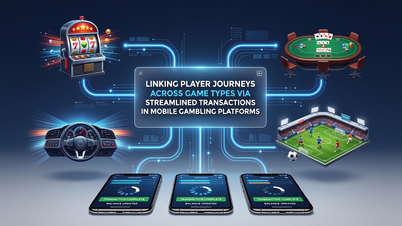 Detailansicht einer mobilen App mit synchronisierten Transaktionen über verschiedene Casino-Spiele