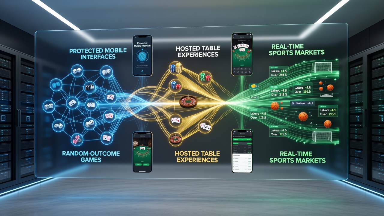 Mobile Schnittstellen mit mehrschichtigen Schutzmechanismen für RNG-Spiele, Live-Dealer und Sportwetten