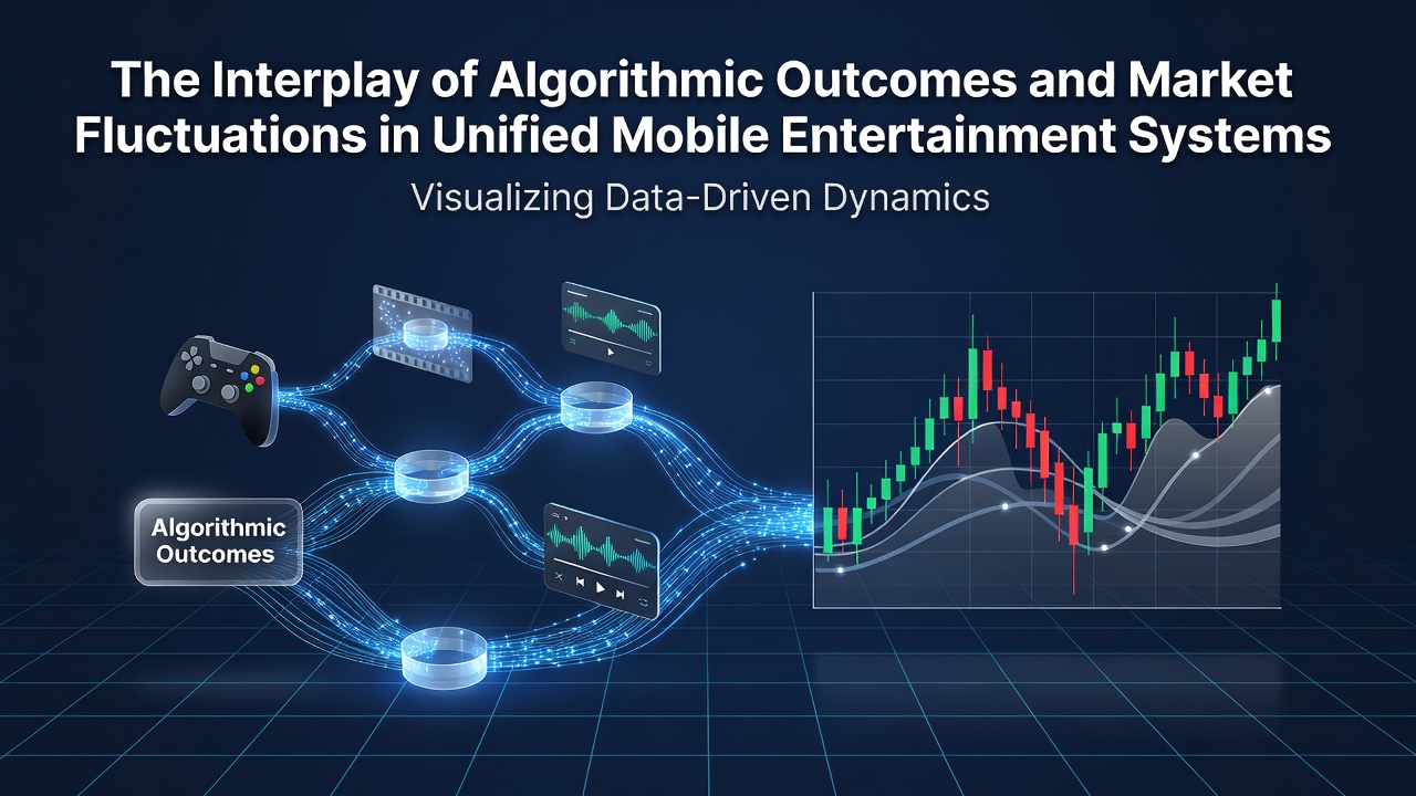 Darstellung der Verknüpfung von Algorithmen und Marktschwankungen in mobilen Entertainment-Plattformen