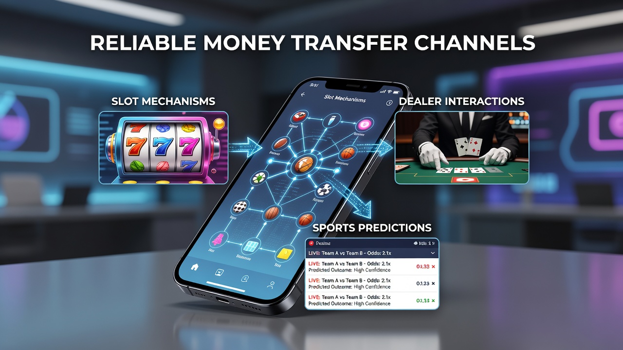 Smartphone-App zeigt sichere Geldtransfers zwischen Slots, Live-Dealer und Sportwetten